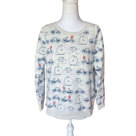 L A Soul Bicycle Cycle Print Crew Neck Pullover Sweatshirt Women Size Medium - Picture 2 of 10